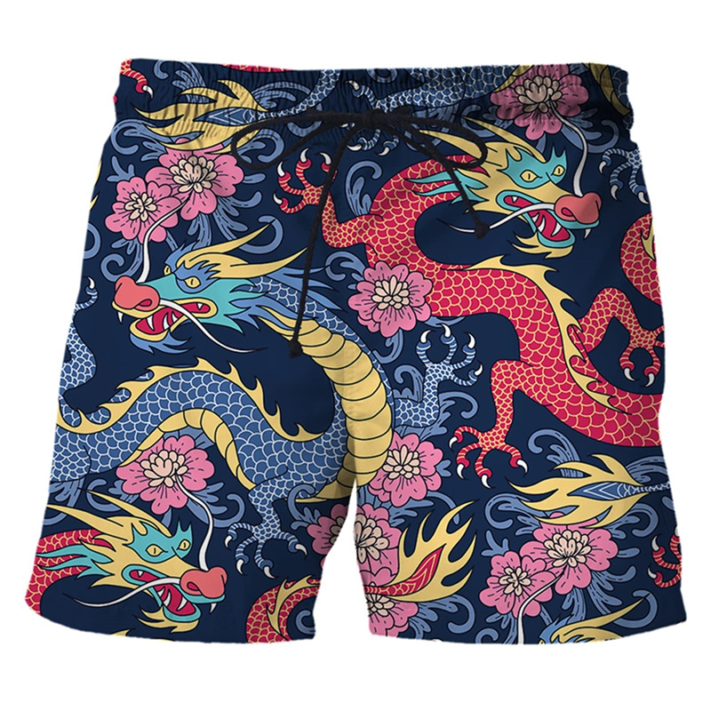 Trunks Board Surf - Dragão Chinês dos homens Impressão 3D