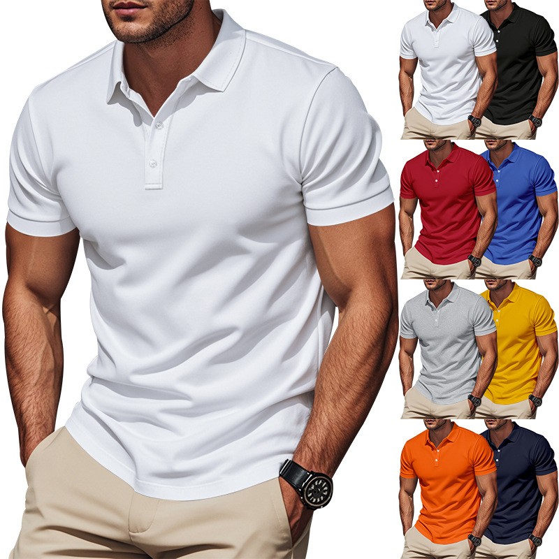 Polo Shirt Pique - Camisa Casual Slim Fit de Manga