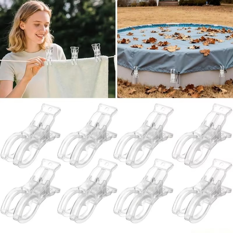 Beach Towel Large - 10 Peças de Prendedores Grandes Transparentes