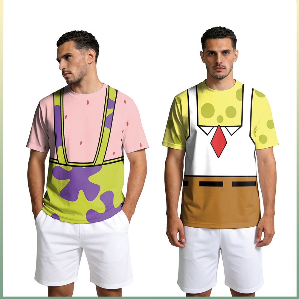 Tee Graphic Print - Camiseta Cosplay do Sponge e Patrick