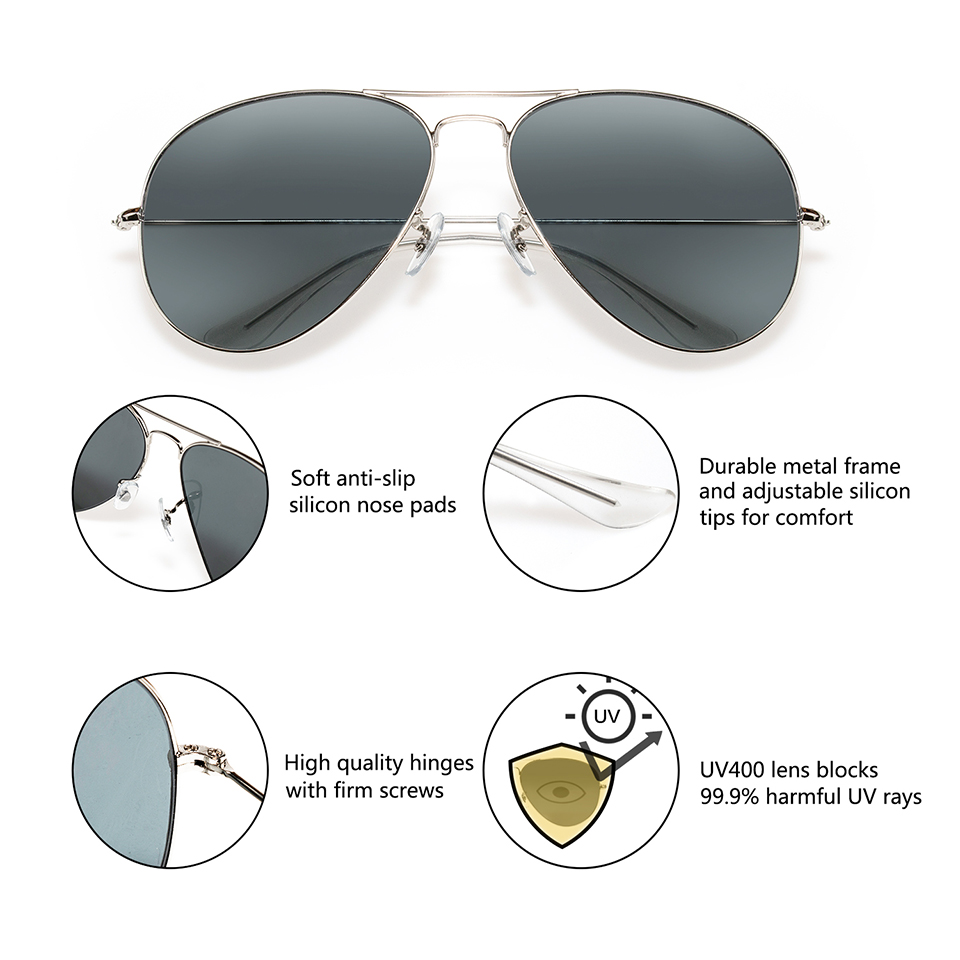 Esnbie rt 3025 piloto espelho  - Sunglasses Aviator Polarized avaliação e preço