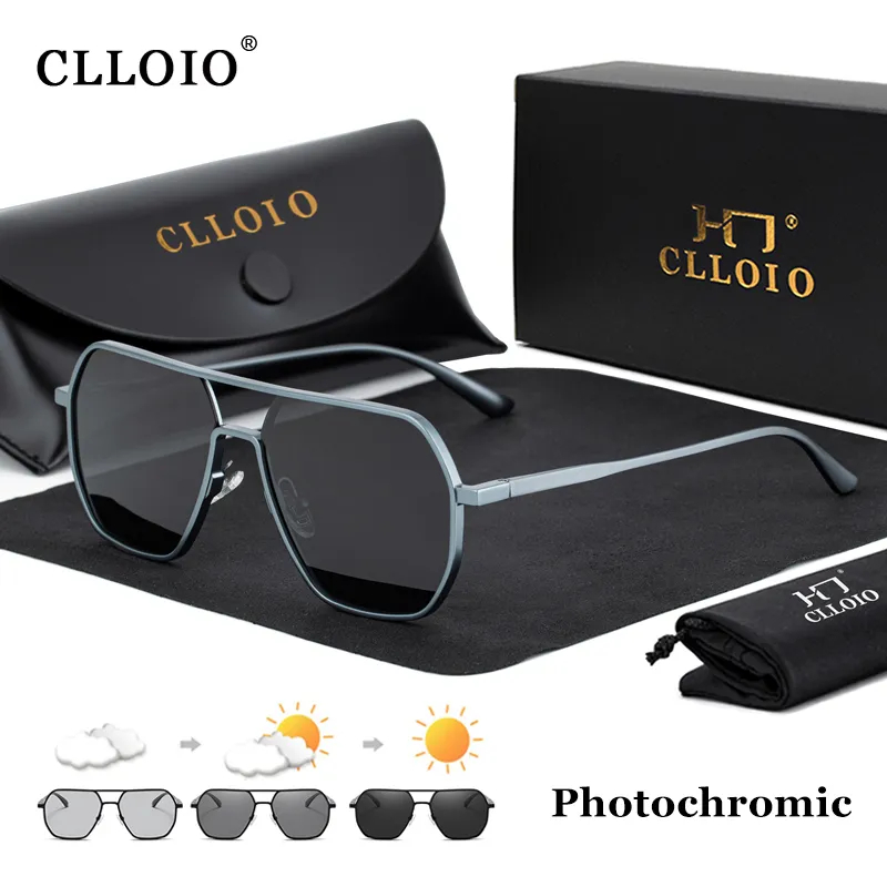 CLLOIO-Óculos de sol fotocromá - Sunglasses Aviator Polarized avaliação e preço