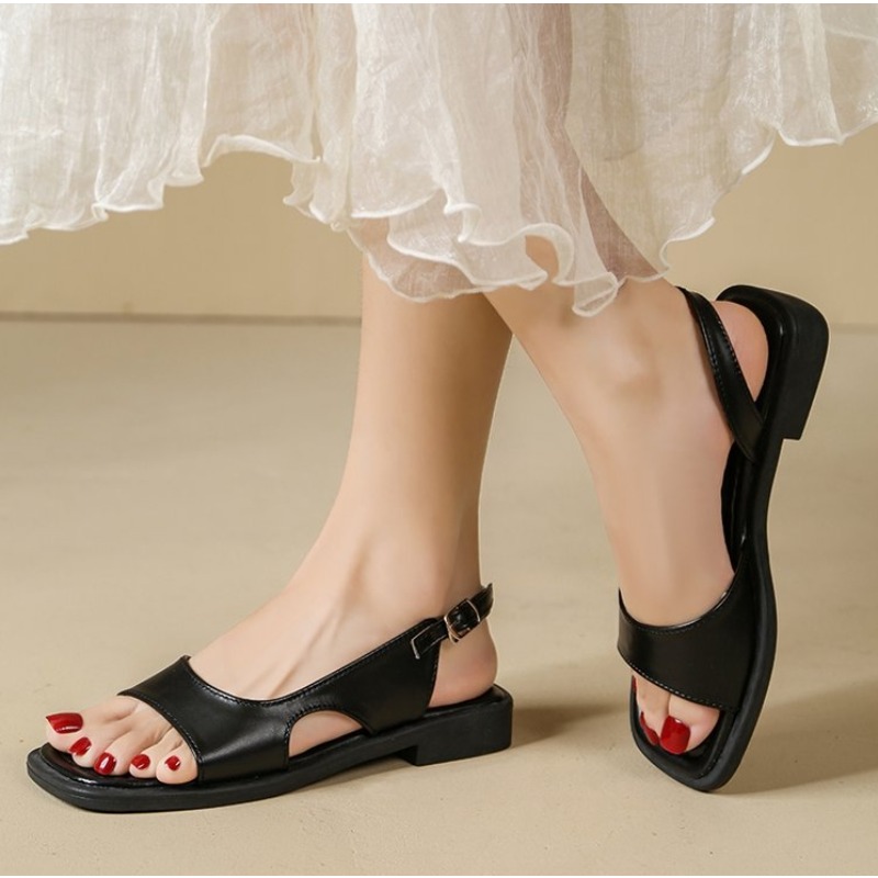 Sandálias femininas retrô de v - Casual Sandal Leather avaliação e preço