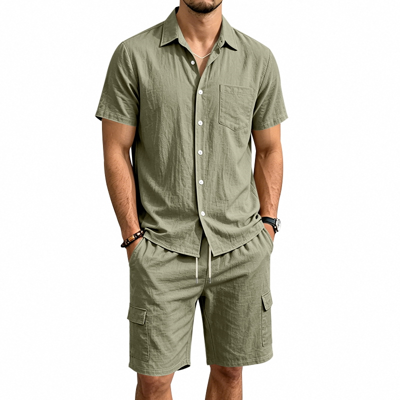 Conjunto Masculino de Verão em - Short Linen Drawstring avaliação e preço